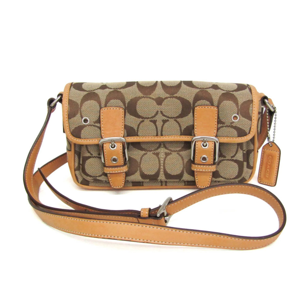 Coach Signature Mini Crossbody Bag 6844 Women's Canvas,Leather Shoulder Bag B...